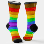 SlipperyJoe's Inclusieve gay pride vlag getexturee Sokken (Gebogen)