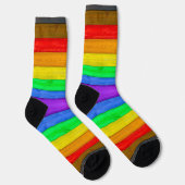 SlipperyJoe's Inclusieve gay pride vlag getexturee Sokken (Rechts)