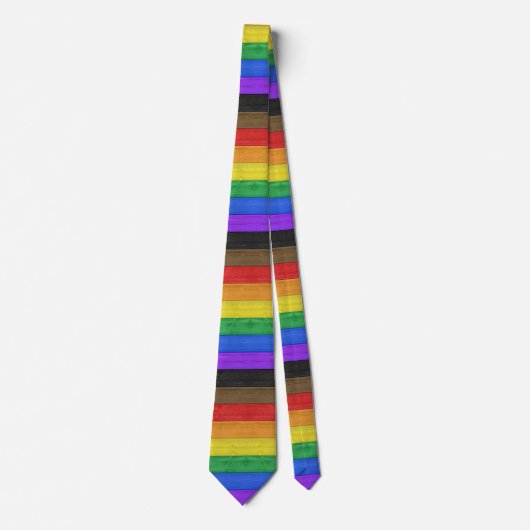 SlipperyJoe's Inclusieve gay pride vlag getexturee Stropdas (Voorkant)