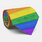 SlipperyJoe's Inclusieve gay pride vlag getexturee Stropdas (Opgerold)
