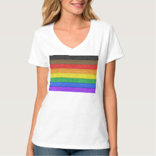 SlipperyJoe's Inclusieve gay pride vlag getexturee T-shirt