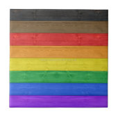 SlipperyJoe's Inclusieve gay pride vlag getexturee Tegeltje (Voorkant)