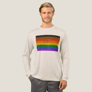SlipperyJoe's Inclusieve gay pride vlag getexturee Tri-Blend Shirt