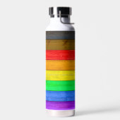 SlipperyJoe's Inclusieve gay pride vlag getexturee Waterfles (Links)