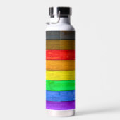 SlipperyJoe's Inclusieve gay pride vlag getexturee Waterfles (Rechts)