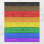 SlipperyJoe's Inclusieve gay pride vlag getexturee Wijn Etiket (Enkel label)