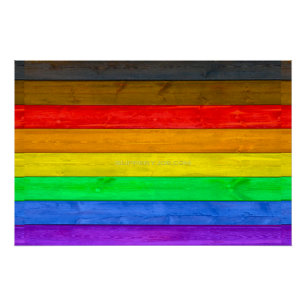 SlipperyJoe's inclusieve gay pride vlag houten bla Perfect Poster