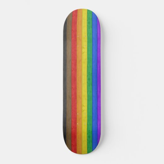 SlipperyJoe's inclusieve gay pride vlag houten bla Persoonlijk Skateboard (Voorkant)