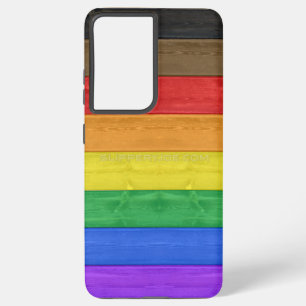 SlipperyJoe's inclusieve gay pride vlag houten bla Samsung Galaxy Hoesje