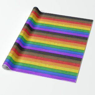 SlipperyJoe's inclusieve regenboogvlag textuur ru Cadeaupapier