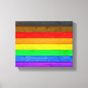 SlipperyJoe's inclusieve regenboogvlag textuur ru Canvas Afdruk