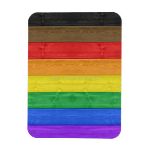 SlipperyJoe's inclusieve regenboogvlag textuur ru Magneet