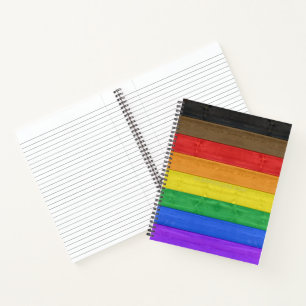 SlipperyJoe's inclusieve regenboogvlag textuur ru Notitieboek