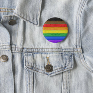 SlipperyJoe's inclusieve regenboogvlag textuur ru Ronde Button 5,7 Cm