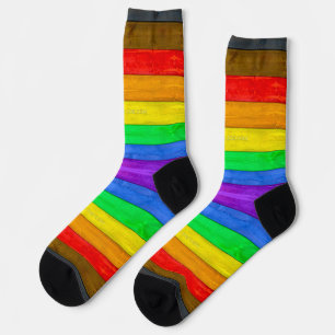 SlipperyJoe's inclusieve regenboogvlag textuur ru Sokken