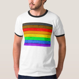 SlipperyJoe's inclusieve regenboogvlag textuur ru T-shirt