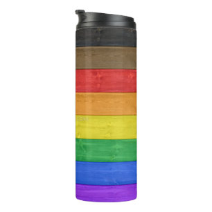 SlipperyJoe's inclusieve regenboogvlag textuur ru Thermosbeker