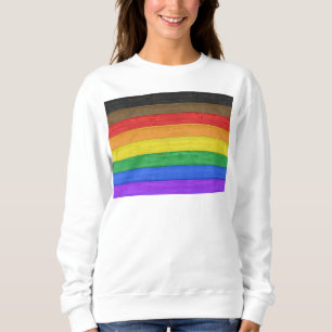 SlipperyJoe's inclusieve regenboogvlag textuur ru Trui