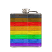 SlipperyJoe's Inclusive gay pride vlag gestructure Heupfles (Achterkant)