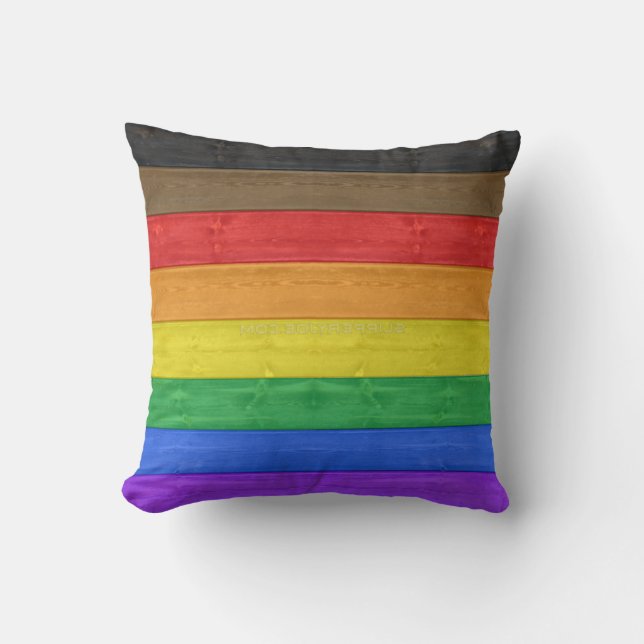 SlipperyJoe's Inclusive gay pride vlag gestructure Kussen (Voorkant)