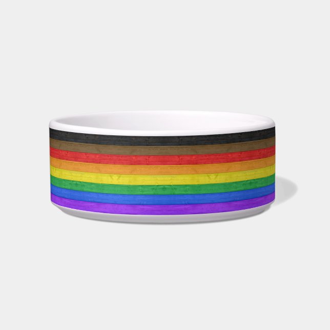 SlipperyJoe's Inclusive gay pride vlag gestructure Voerbakje (Voorkant)
