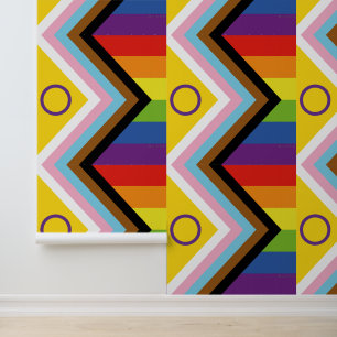 SlipperyJoe's Intersekse trotsvlag gele achtergron Behang