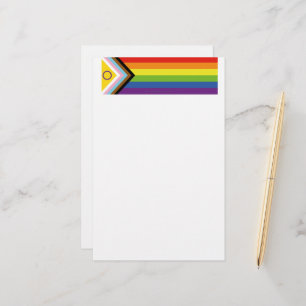 SlipperyJoe's Intersekse trotsvlag gele achtergron Briefpapier