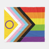 SlipperyJoe's Intersekse trotsvlag gele achtergron Fleece Deken (Voorkant (Horizontaal))