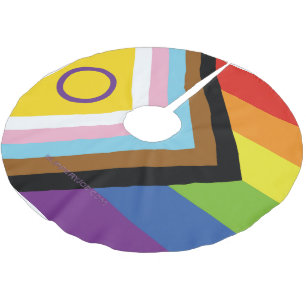 SlipperyJoe's Intersekse trotsvlag gele achtergron Kerstboom Rok