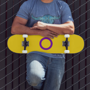 SlipperyJoe's Intersekse trotsvlag gele achtergron Persoonlijk Skateboard