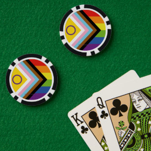 SlipperyJoe's Intersekse trotsvlag gele achtergron Poker Chips