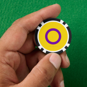 SlipperyJoe's Intersekse trotsvlag gele achtergron Poker Chips