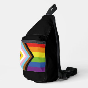 SlipperyJoe's Intersekse trotsvlag gele achtergron Sling Bag