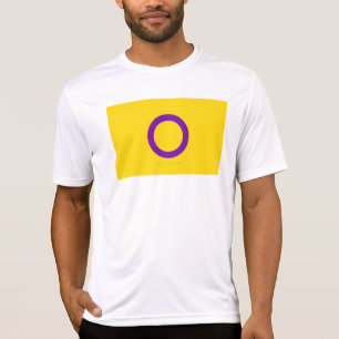 SlipperyJoe's Intersekse trotsvlag gele achtergron T-shirt