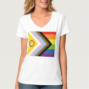 SlipperyJoe's Intersekse trotsvlag gele achtergron T-shirt