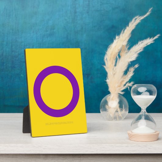 SlipperyJoe's Intersex Pride Vlag homo geschenken Fotoplaat (Zijkant)