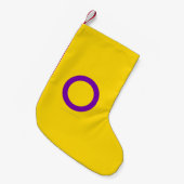 SlipperyJoe's Intersex Pride Vlag homo geschenken  Kleine Kerstsok (Voorkant (Hangend))