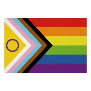 SlipperyJoe's Intersex Progress Pride Vlag gay gif Perfect Poster