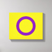 SlipperyJoe's Intersex trots vlag gele achtergrond Canvas Afdruk (Voorkant)