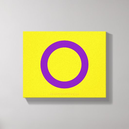 SlipperyJoe's Intersex trots vlag gele achtergrond Canvas Afdruk (Voorkant)