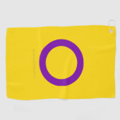 SlipperyJoe's Intersex trots vlag gele achtergrond Golfhanddoek (Horizontaal)