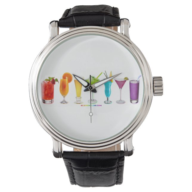 SlipperyJoe's juicht alcoholcocktails LGBTQIA gay Horloge (Voorkant)