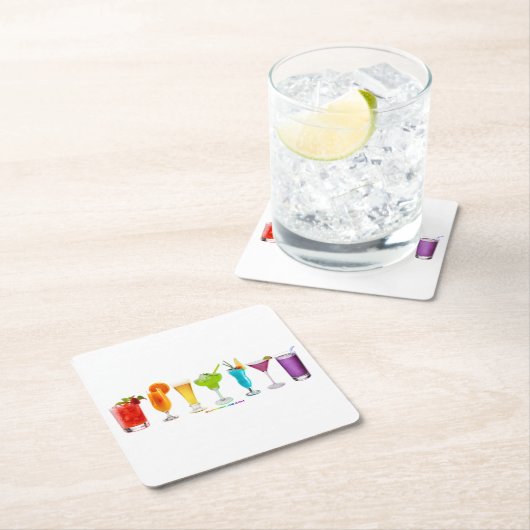 SlipperyJoe's juicht alcoholcocktails LGBTQIA gay Kartonnen Onderzetters (Insitu)