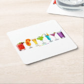 SlipperyJoe's juicht alcoholcocktails LGBTQIA gay Kartonnen Onderzetters (Schuin)