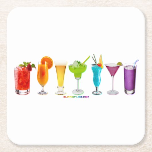 SlipperyJoe's juicht alcoholcocktails LGBTQIA gay Kartonnen Onderzetters (Voorkant)