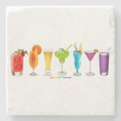 SlipperyJoe's juicht alcoholcocktails LGBTQIA gay Stenen Onderzetter (Voorkant)