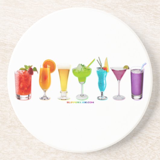 SlipperyJoe's juicht alcoholcocktails LGBTQIA gay Zandsteen Onderzetter (Voorkant)