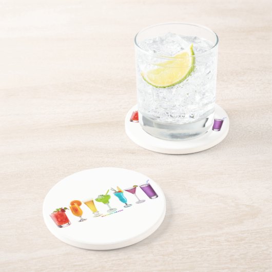 SlipperyJoe's juicht alcoholcocktails LGBTQIA gay Zandsteen Onderzetter (Zijkant)