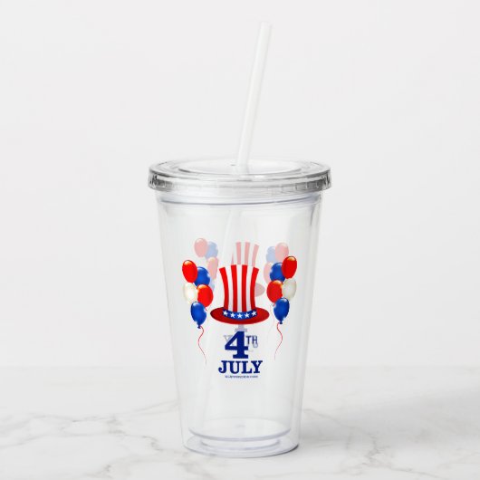 SlipperyJoe's july 4th Independence day classic Un Acryl Drinkbeker (Achterkant)