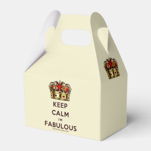 SlipperyJoe's keep calm fabulous gouden kroon rood Bedankdoosjes